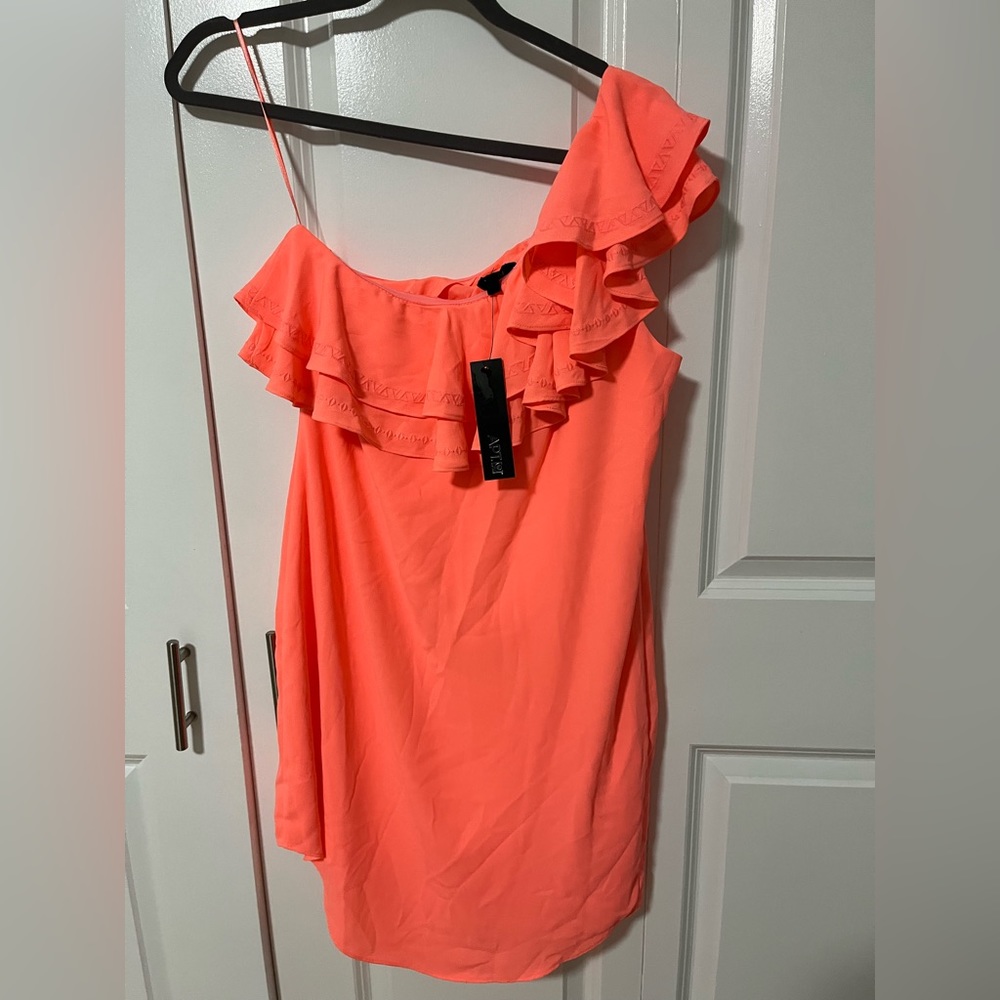 One shoulder NWT coral summer dress!